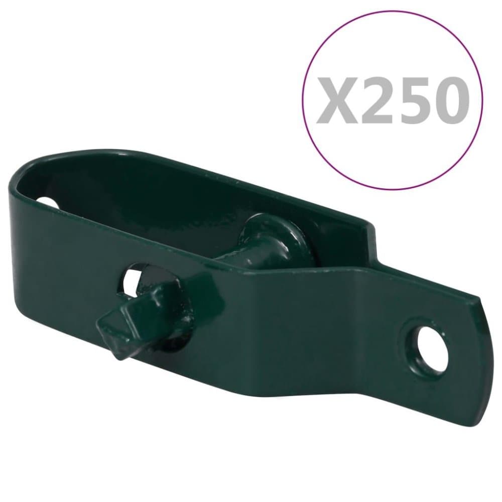 vidaXL Trådspännare 250 st 90 mm stål grön