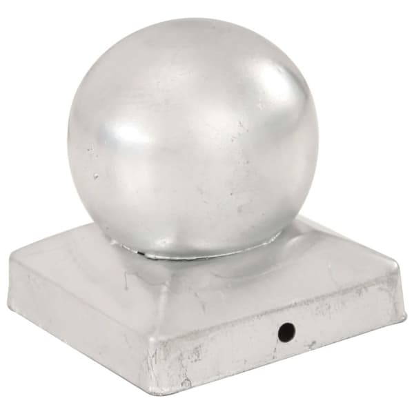 vidaXL Stolpehatter 6 stk ballformet galvanisert metall 91x91 mm