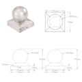 Miniatyrbilde 9 av 9: vidaXL Stolpehatter 6 stk ballformet galvanisert metall 91x91 mm