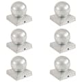 Miniatyrbilde 1 av 9: vidaXL Stolpehatter 6 stk ballformet galvanisert metall 91x91 mm