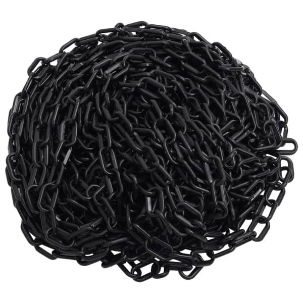 vidaXL Varningskedja svart 100 m Ø8 mm plast