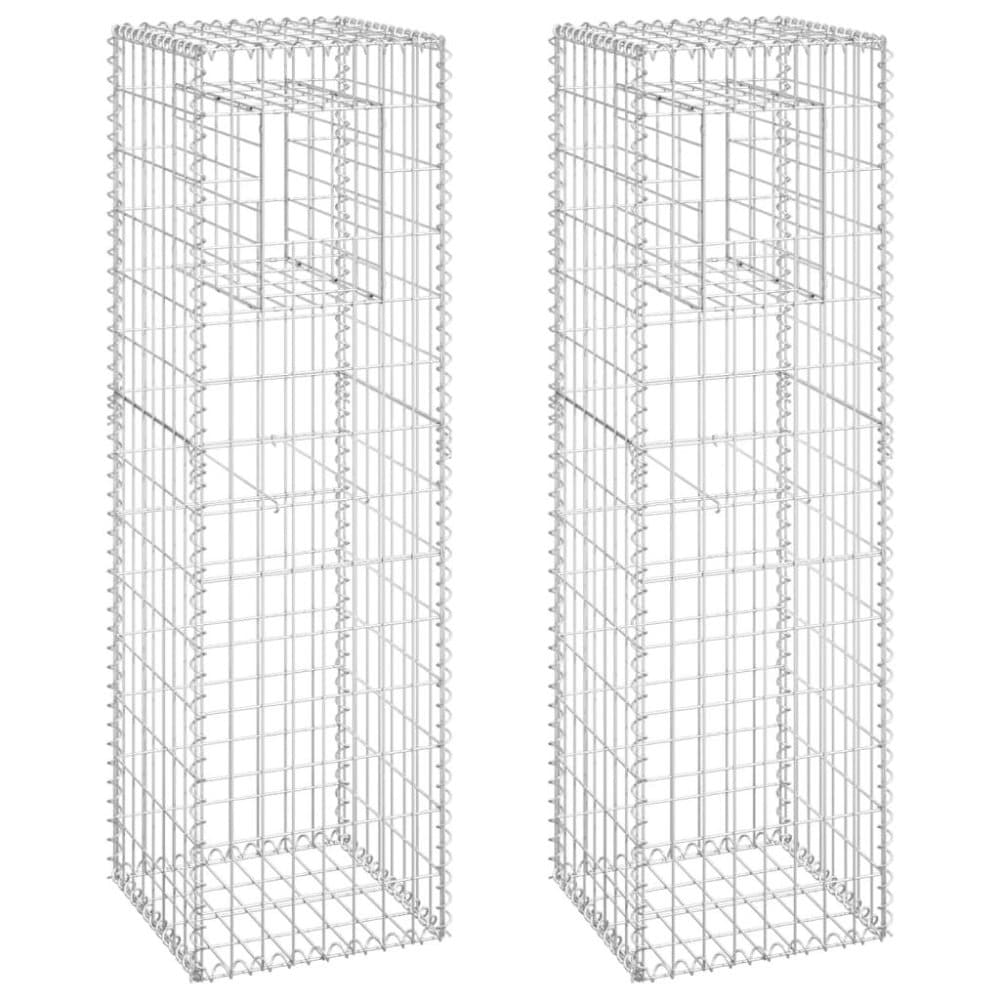 vidaXL Gabionkorgar 2 st stolpformade 40x40x140 cm järn
