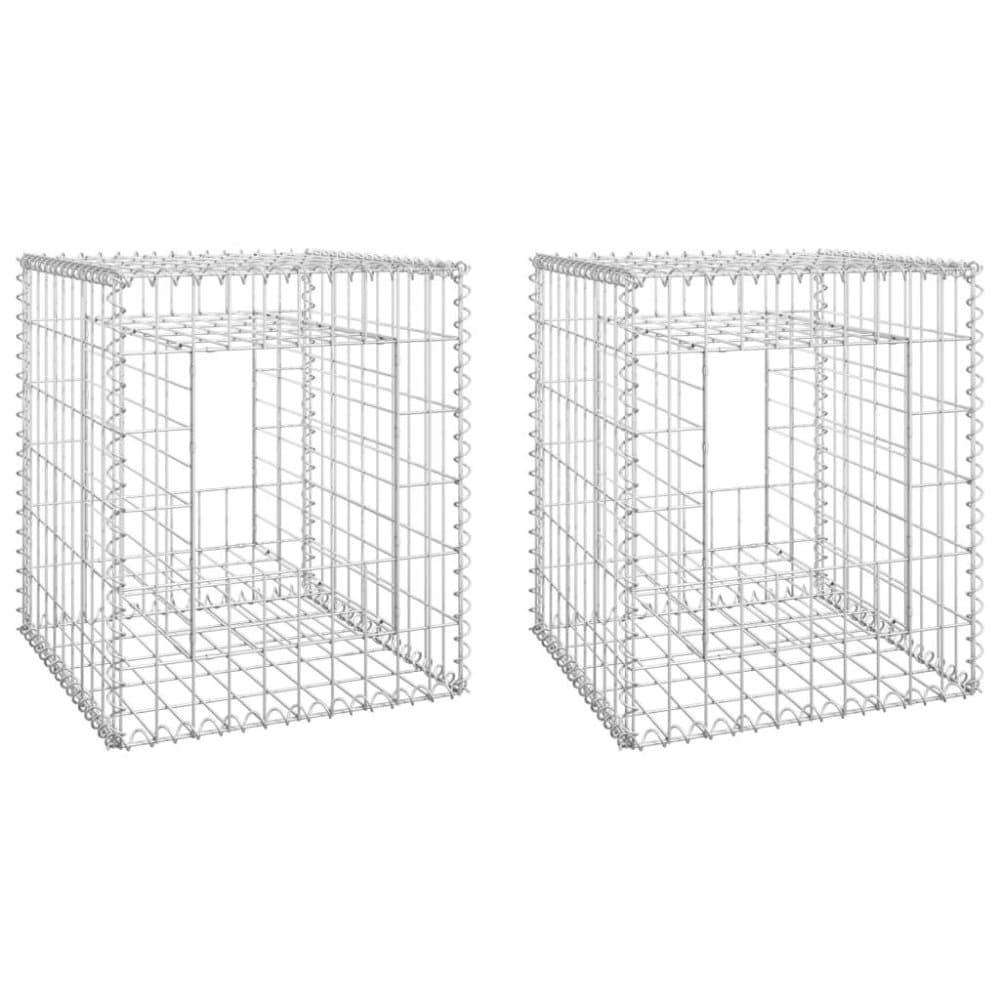 vidaXL Gabionkorgar 2 st stolpformade 50x50x60 cm järn
