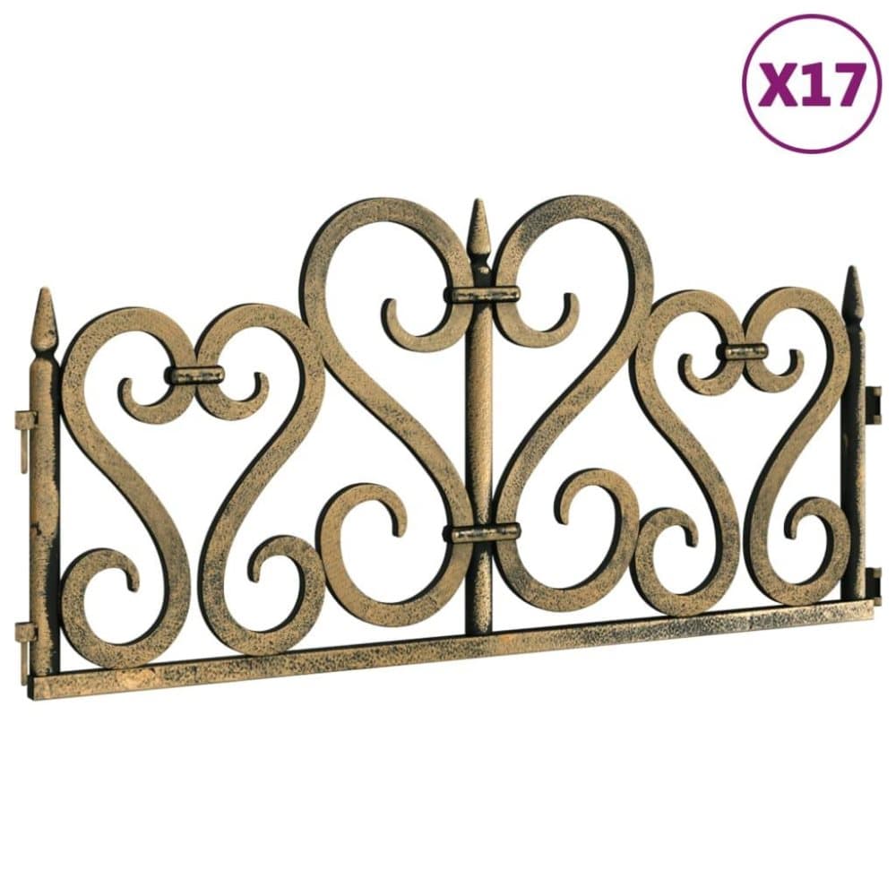 vidaXL Rabattkanter 17 st guld 10 mm PP