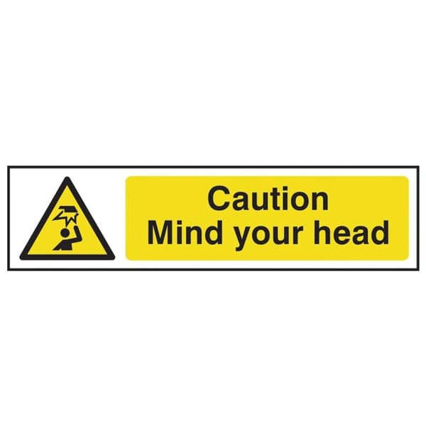 Scan Caution Mind Your Head - Pvc Sign 200 X 50mm