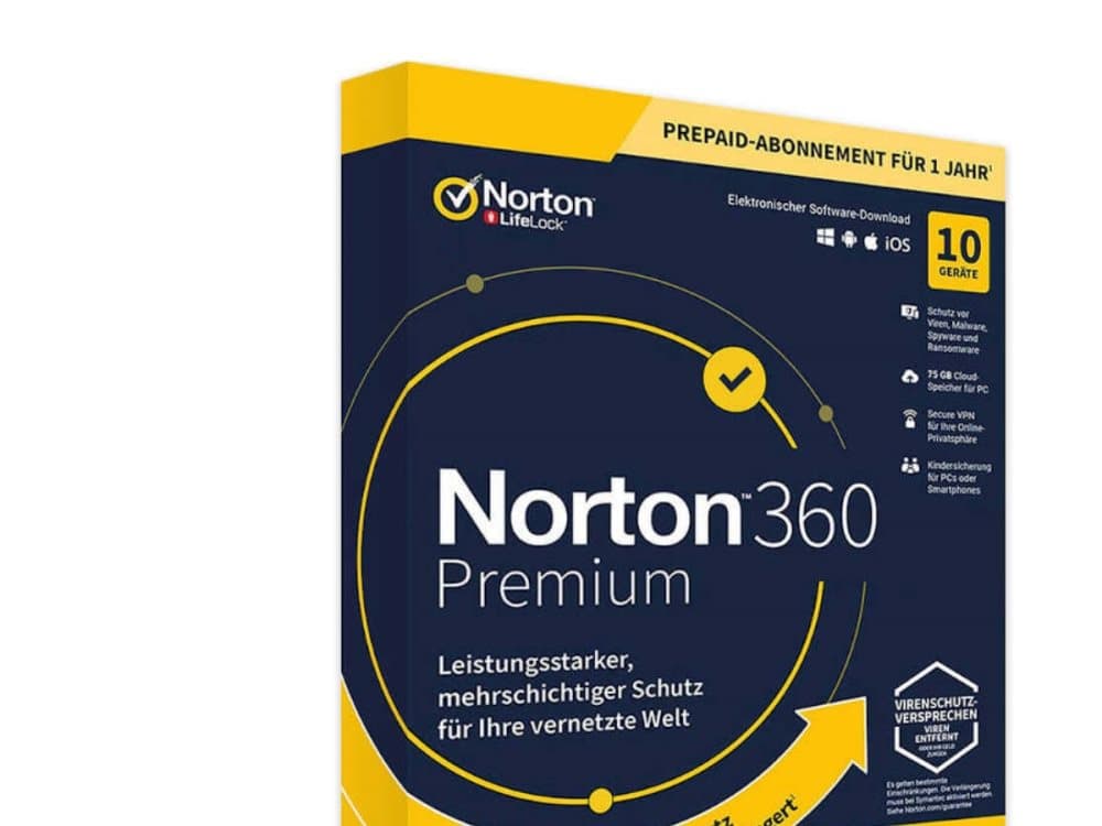 NORTON 360 PREMIUM 75GB GE | 1 U 10 DEV 12MO STD RET ENR MM IN