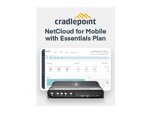 Cradlepoint COR IBR1700-1200M-B - Trådløs ruter - WWAN 5-port svitsj - 1GbE - Wi-Fi 5 - Dobbeltbånd - med 3-års NetCloud Mobile Essentials Plan