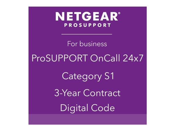 NETGEAR ProSupport OnCall 24x7 Kategoria S1 - Tekninen tuki - Puhelintuki - 3 vuotta - 24x7