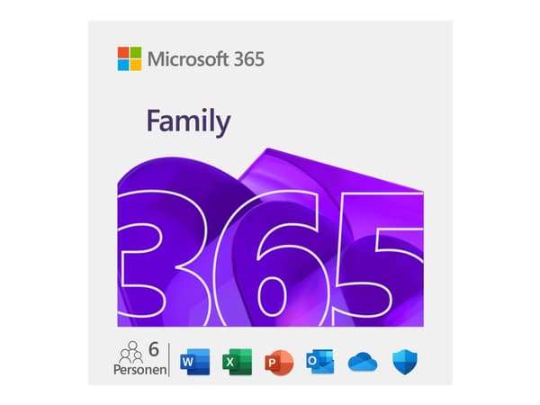 Microsoft 365 Family - Abonnemangslicens (1 år) - upp till 6 personer - medielös, P10 - Mac, Android, iOS, Win - tyska - Eurozon