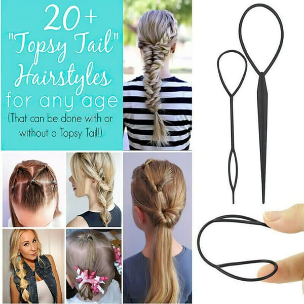 2pcs Topsy Tail Tool Hair Braid Ponytail Maker Styling Tool