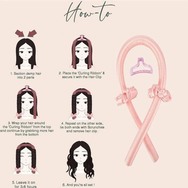Hårstylingverktyg / Värmefri Hårlockare / Heatless Curls - Lila