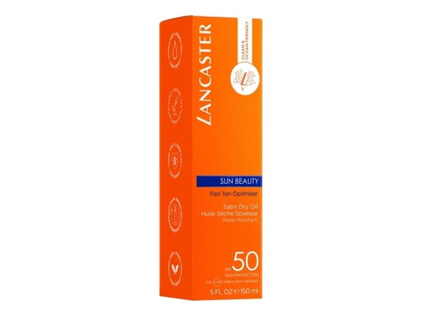 Lancaster Sun Beauty Satin Dry Oil Water-resistant Fast Tan Optimizer SPF50 150ml.