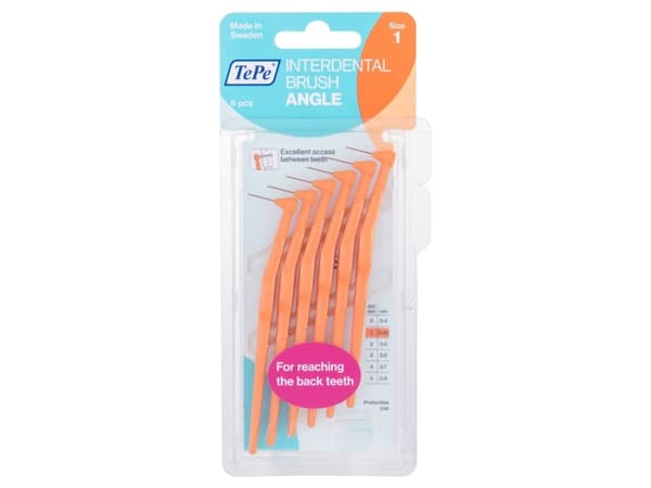 TePe Angle Interdental Brushes 1 Orange (0,45 mm) 6 pcs