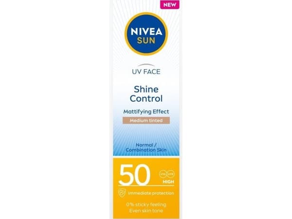 Nivea Nivea Nivea Sun UV Face Shine Control Mattifying Creme with High Protection SPF50 Medium Tinted 50ml