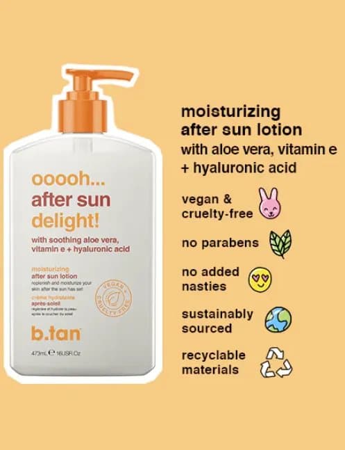 b.tan ooooh aftersun delight 473ml aftersun lotion