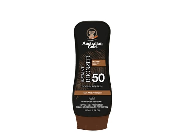 Australian Gold Tan & Protect Instant Bronzer Zonnebrand Lotion SPF50 237 ML