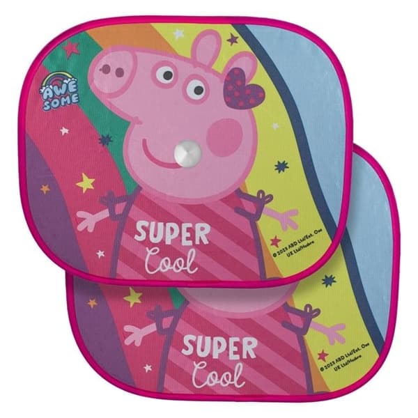 2-Pack Peppa Pigg Tema Solskydd m Sugkoppar.