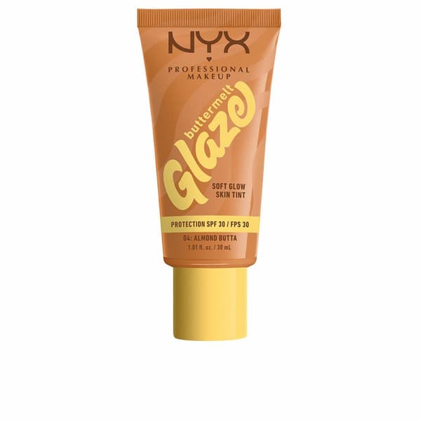 Solskydd med färg NYX BUTTERMELT GLAZE Nº 04-Almond Butta Spf 30 30 ml