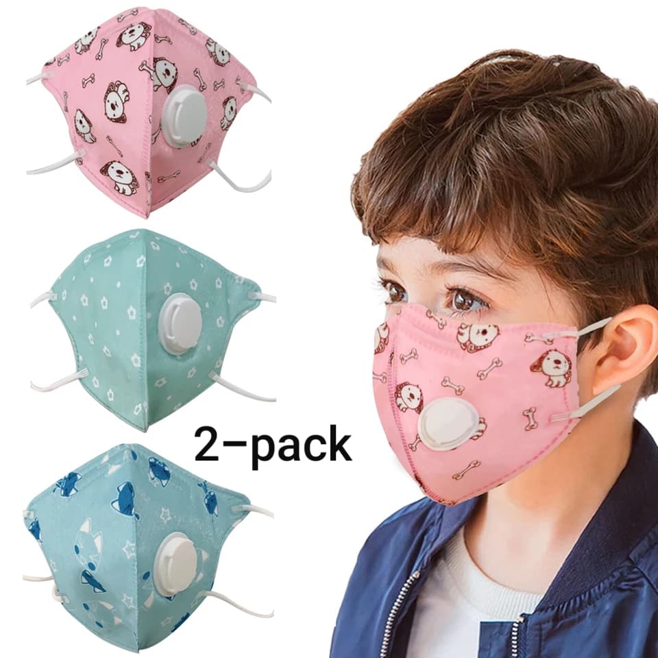 2 Pack Munskydd For Barn Med Ventil Cdon