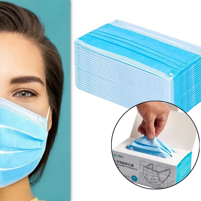 100-pack CE-godkänd Munskydd/Ansiktsmask med 3 lager