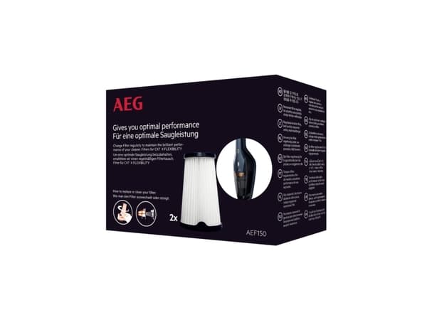 AEG AEF150, Sauvaimuri, Suodatin, Valkoinen, 80 g, Laatikko, 2 kpl