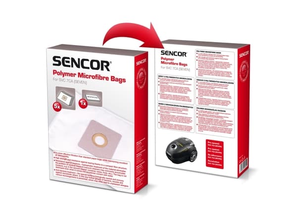 Sencor SVC 7CA (SEVEN), Sylinteripölynimuri, Suodatin, Valkoinen, For Sencor SVC 7CA (SEVEN), 6 kpl, 5 kpl
