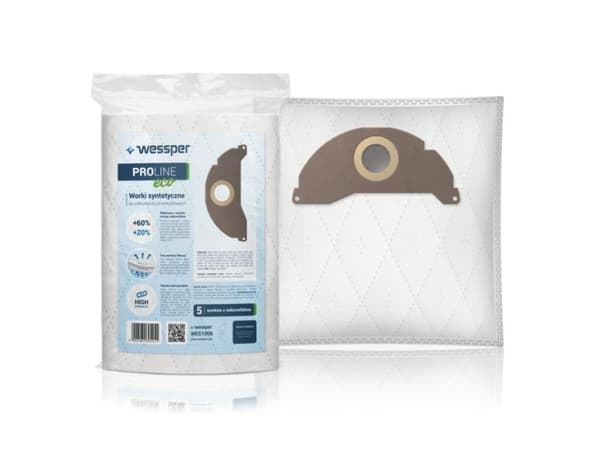 Wessper WES1006, Sylindervakuum, Støv pose, Hvit, Mikrofiber, Syntetisk, KMB13K, 6.904-322.0, IZ-K2, Q038, Q038-micro, WP-8934, Kärcher