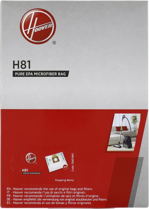 Hoover H81, Sylinteripölynimuri, Pölypussi, Valkoinen, Mikrokuitu, Hoover, Telios Extra