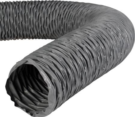 LINDAB Flexslange TH 160 af PVC-belagt væv med indsvejst stålspiral. Lgd. 6m, komprimeret ca. 1,1 m.