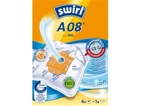 Swirl A 08, Støv pose, Hvit, 4 stykker