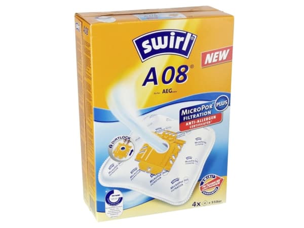 Swirl A 08, Støv pose, Hvit, 4 stykker