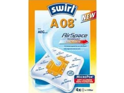 Swirl A 08, Dammpåse, Vit, 4 styck