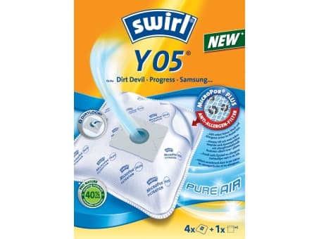 Swirl Y 05, Pölypussi, Valkoinen, Dirt Devil, Progress, Samsung, 4 kpl