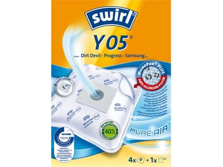 Swirl Y 05, Pölypussi, Valkoinen, Dirt Devil, Progress, Samsung, 4 kpl