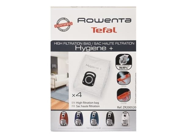 Rowenta ZR200540, Cylinderdammsugare, Dammpåse, Svart, Vit, Plast, Rowenta, RO3171EA, RR8585WH, RR8587WH, RO6136EA, RO4933EA, RO6189EA, RO3955EA, RO6