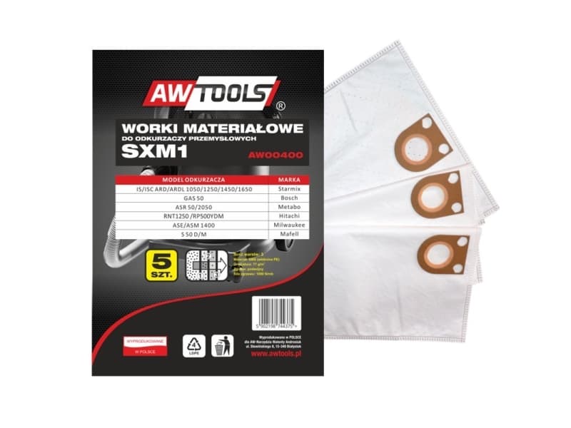 AWTools vacuum cleaner bag, microfiber SXM1 GAS 50/STARMIX 5 pcs. (AW00400)