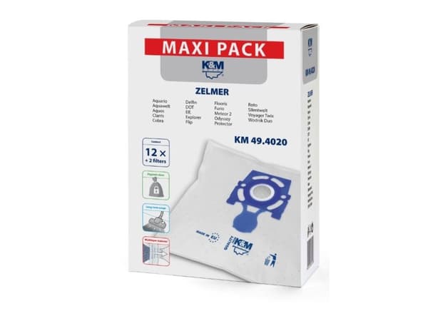 K&M 49.4020 Zelmer poser 12 stk + 2 filtre
