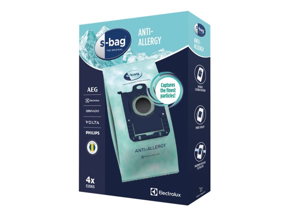 s-Bag Anti-Allergy E206S - Taske - til støvsugere (pakke med 4)