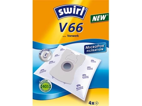 Swirl V 66, Dammpåse, Vit, Vorwerk, 4 styck