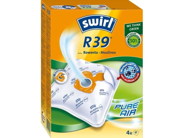 Swirl R 39 MicroPor Plus, Cylinderdammsugare, Dammpåse, Vit, Rowenta, RO 3900... 3999 Compact Power RO 6300... 6399 Silence Force Compact RO 6400...