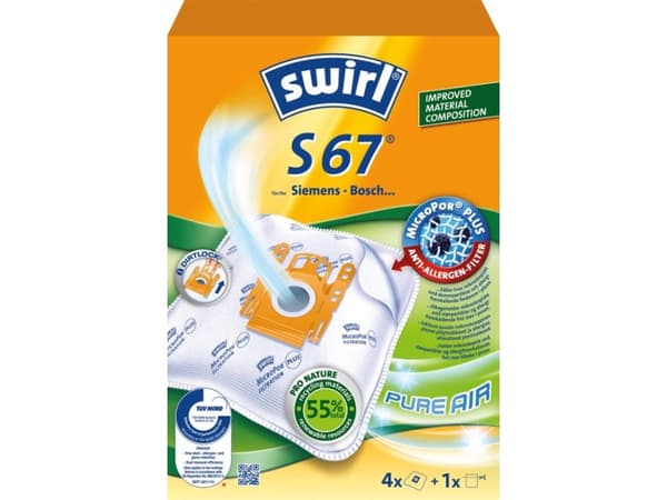 Swirl S 67 / 99775 Pölynimuripussit - 4 kpl. + 1 kpl. suodatin - Siemens, Bosch...
