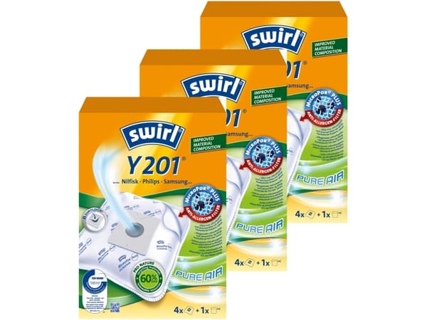 Swirl Y201 Dammsugarpåsar - 4-pack