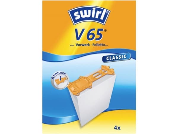 Swirl V 65, Dammpåse, Skaftdammsugare, Vit, papper, Vorwerk Vk 136
