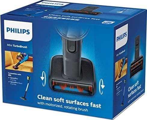 Philips Yksi miniturboharjasuutin Ladattavan rikkaimurin lisätarvike, Rikkaimuri, Sivellin, Musta, Philips, FC6721, FC6729, Laatikko