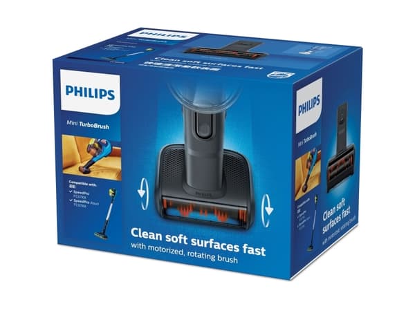 Philips Yksi miniturboharjasuutin Ladattavan rikkaimurin lisätarvike, Rikkaimuri, Sivellin, Musta, Philips, FC6721, FC6729, Laatikko