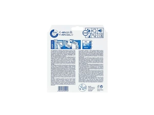 TESA 05417-00100-01, Vindu, Ramme-løs, Over vinduet, Hvit, Stoff, Silikon, 9 mm