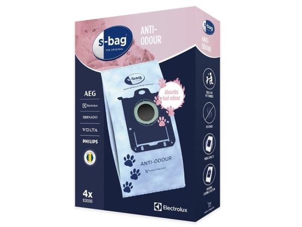 s-Bag E203S Anti-Odour - Pose - for støvsuger (en pakke 4)