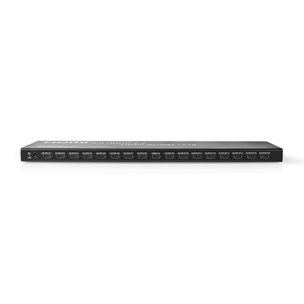 Nedis HDMI ™ Splitter | 16 port(s) | HDMI ™ -inngang | USB-A Hun / 16x HDMI™ utgang | 4K@60Hz | 18 Gbps | Metall | Antrasitt