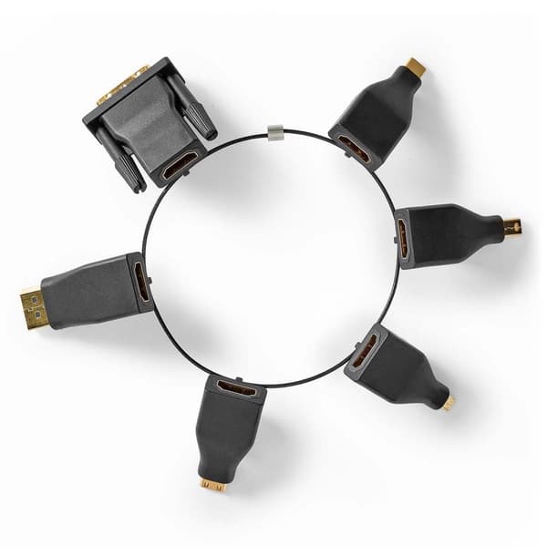 Nedis HDMI™ Adapter | DisplayPort Han / DVI-D 24 + 1-pin han / HDMI™ Micro-stik / HDMI™ Mini-stik / Mini DisplayPort han / USB-C™ Han | HDMI ™ -udgang