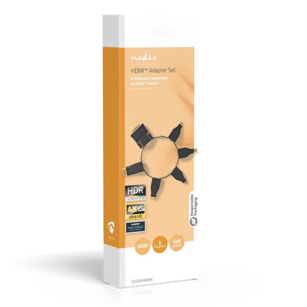 Nedis HDMI™ Adapter | DisplayPort Han / DVI-D 24 + 1-pin han / HDMI™ Micro-stik / HDMI™ Mini-stik / Mini DisplayPort han / USB-C™ Han | HDMI ™ -udgang